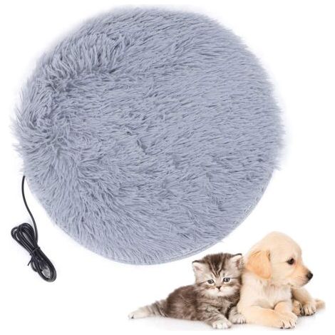 Tapis Chauffant pour Chiens et Chats 40 X 40 Cm Couverture Chauffante Amovible et Lavable pour Animaux de Compagnie Lit pour Chiens et Chats(Gris Argent) (1/5)