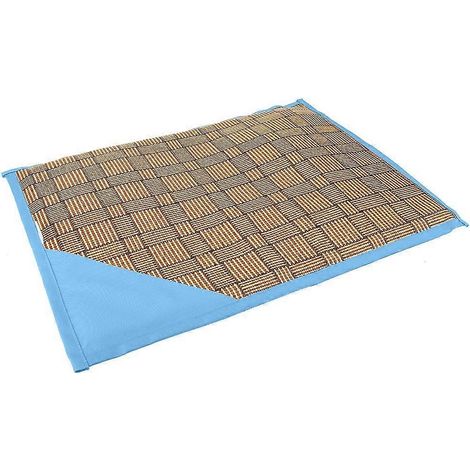 Tapis de couchage rafraîchissant en fibre de bambou douce et imperméable pour chien et chat (bleu, taille S) (1/2)