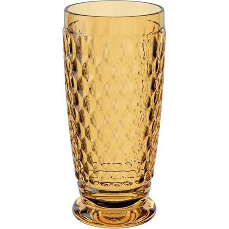 verre à long drink, 300 ml, verre en cristallin pour les cocktails, résistant au lave-vaisselle, jaune (1/4)