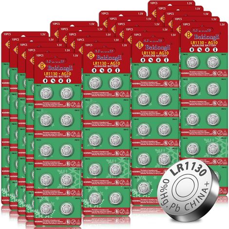 LR1130 LR1130-20-200 Piles Bouton alcalines AG10 1131 189 1,5 V Pile Bouton LR54 (1/5)
