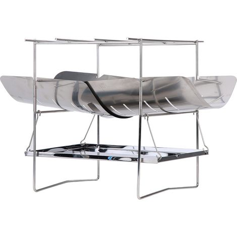 Barbecue d'extérieur pliable à charbon de bois en acier inoxydable, outil de cuisine pour le camping (1/5)