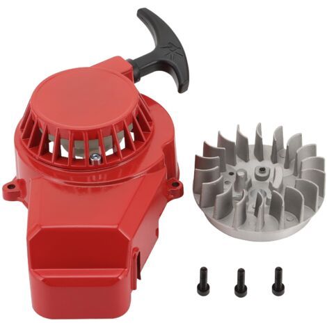 BUNTHAUS Replacement Starter with Steering Wheel for 2 Stroke 47cc 49cc Pocket Dirt Bike Mini ATV Engine Red (1/3)