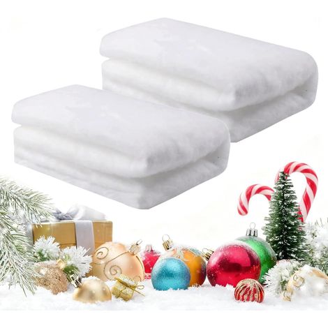 Couverture de Neige 300×80 cm, 2 Pièces Décor de Fausse Neige Rouleau, Tapis de Neige Artificielle Convient pour Sapin, Table, Cheminée, Vitrine et Décoration Hivernale Village (1/5)