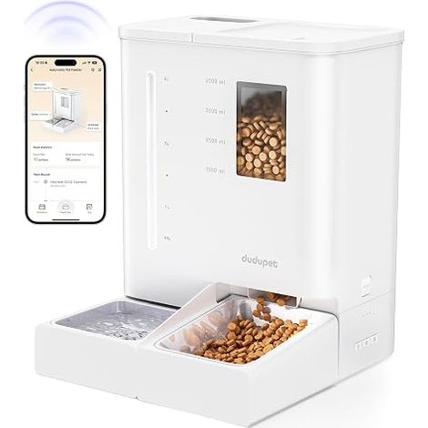 Automatic Cat and Water Food Dispenser 9L 5G WiFi App Control 5L Dry Dog Food Dispenser and 4L Water Fountain Combo Voice Recording 10S (1/5)