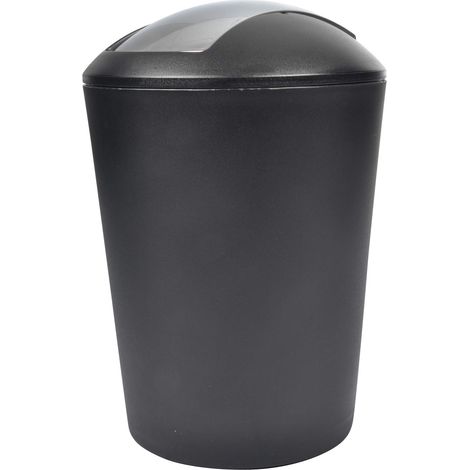 Douceur d'Intérieur Poubelle FLIC FLAC 5,6L Coloris Uni, Cromato, Nero, 19.7 cm