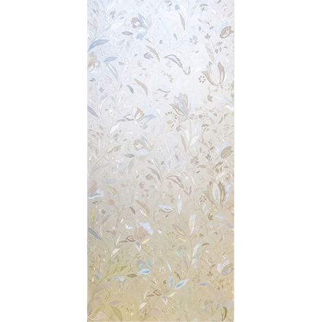 Film adhésif dépoli pour vitres, largeur 60 cm, motif tulipes, autocollants d'intimité pour salle de bain ou bureau