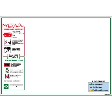 Panneau PLAN D'ÉVACUATION – Adhésif – 300 x 210 mm