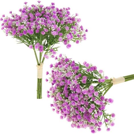 Bouquet di fiori artificiali di gypsophila decorativi per vasi - Viola