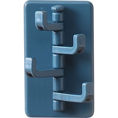Gancio girevole adesivo liscio per montaggio a parete, per cinture, sciarpe, cappelli, ombrelli, gioielli, cravatte, blu (1/5)