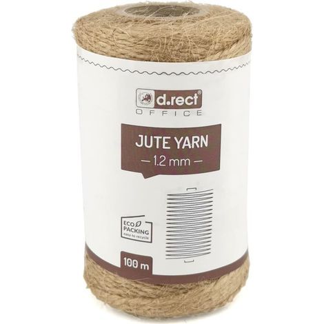 100 m Seil, Naturjute, 1,2 mm Dicke, Bindfaden für Verpackungen, Heimdekoration, Bastelarbeiten (1/5)