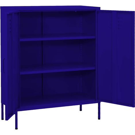 vidaXL Armadietto Blu Marino 80x35x101,5 cm in Acciaio (1/4)