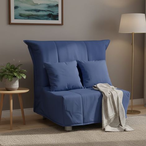 Talamo Italia Schlafsofa Alma, Einzelsofa, 100% Made in Italy, Wohnzimmersessel mit Trolley-Öffnung, aus gepolstertem Stoff, inklusive Kissen, Cm 85x90h85, Blau (1/5)