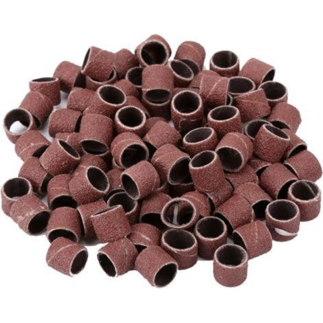 100Pcs Tambour de ponçage Bandes de Ponçage 1/2 (pouces) 80 Grit Sand Bands Shank Kit d'outils rotatifs avec 2 Pcs Mandriaux (1/5)