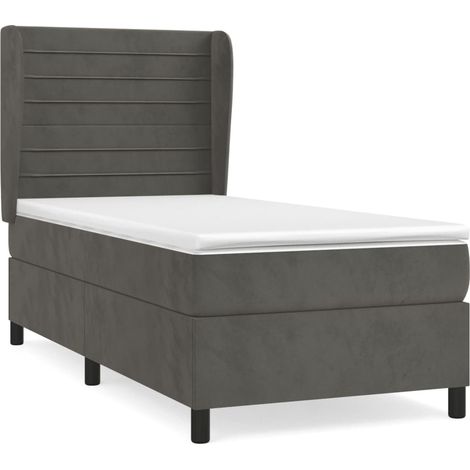 Maison Exclusive - Cama box spring con colchón terciopelo gris os (1/5)