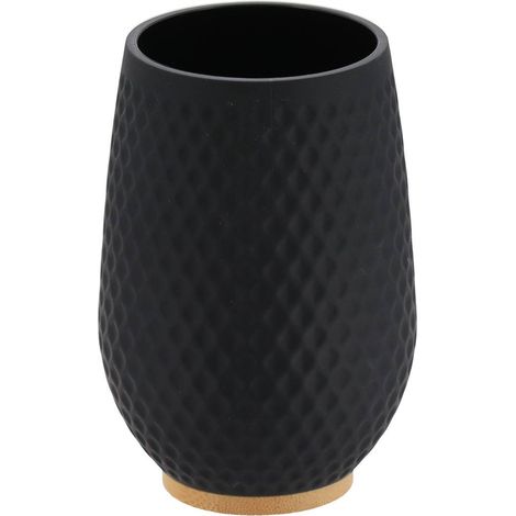 Vaso abs efecto nido de abeja con goma y efecto bambú 280 ml - negro - Tendance (1/2)