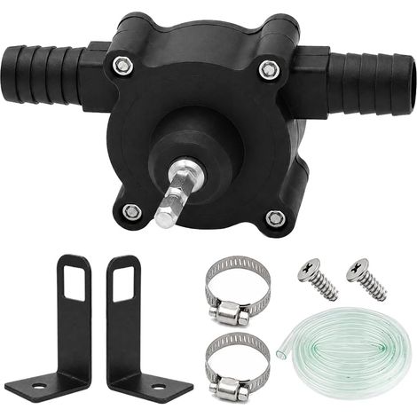 Mini-pompe électrique portable pour perceuse, pompe de transfert d'eau portable avec colliers de serrage, supports de fixation et vis pour perceuse électrique (1/5)