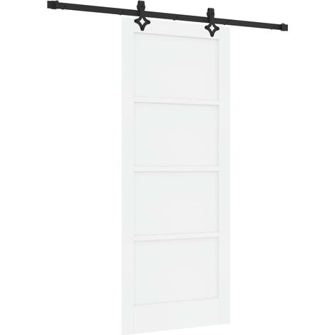 Maison Exclusive - Schiebetür Weiß und Schwarz 83 x 202 cm Massiv