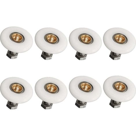 Roulettes Porte Douche - 19 mm - Pour Cabine de Salle de Bain - Lot de 8 (1/5)