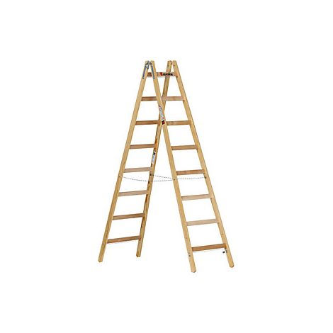 Euroline Holz Sprossenstehleiter 2x8 Sprossen
