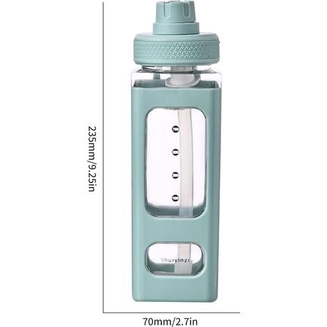 Bouteille À Eau - 700 ml - En Polycarbonate Alimentaire - Avec Paille Et Couvercle Étanche - Pour Enfants Écoliers