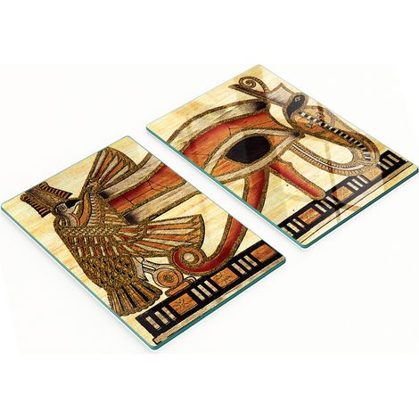 Tablas decorativas de cristal para cortar y servir, dise帽o Ojo Egipcio, 2x40x52 cm