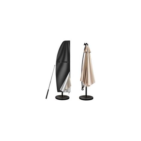 Housse de parasol déporté 210D imperméable pour extérieur, style banane, noire, compatible avec les parasols déportés de 265 cm