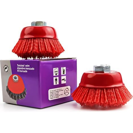 Brosse Nylon, 2 Pièces, Diamètre 63,5 mm Brosse Meuleuse pour Ébavurage, Élimination Rouille, Décapage, Peinture, Nettoyage Saleté (1/5)