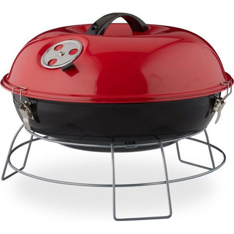 Barbecue À Charbon De Bois - Diamètre 36 Cm - Couvercle Fixe - Portable Pour Pique-nique Et Jardin - 1 Unité (1/5)