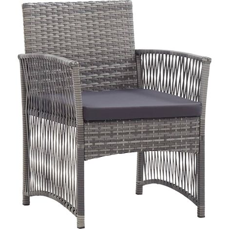 Maison Exclusive - Gartensessel mit Sitzkissen 2 Stk. Anthrazit P (1/5)