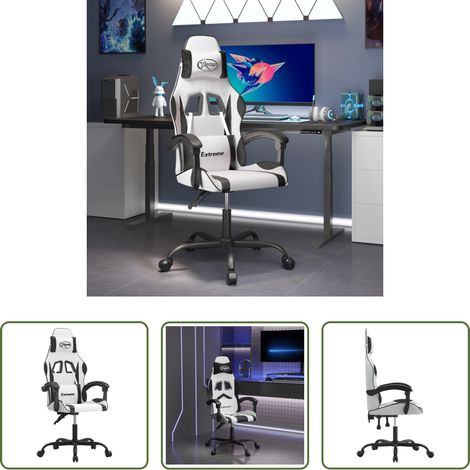 Gamingstuhl Kunstleder - Gaming-Stuhl Weiß und Schwarz Kunstleder (1/5)