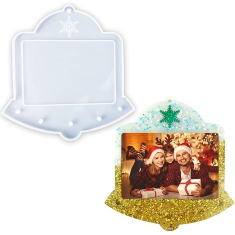 Moules en résine pour Noël, moules pour cadres de sapin de Noël 3D, moules pour cadres photo en résine, moules en silicone époxy, moules de coulée en résine. (1/5)