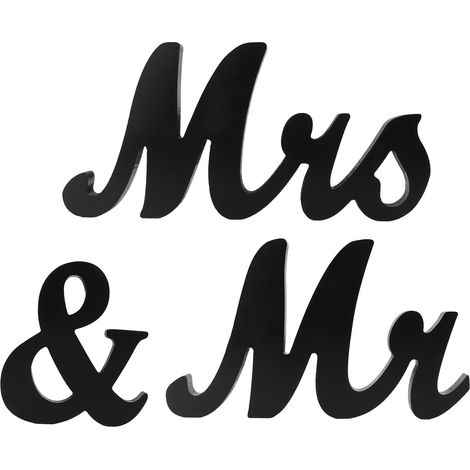 Letter Decoration Wooden Mr and Mrs Sign Unique Design Density Board Alphabet Decorative Ornaments (1/5)