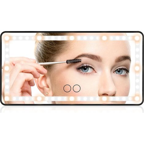 Specchietto per auto per trucco, parasole, touchscreen, lampade a LED con intensità regolabile, ricaricabile tramite USB, per veicoli commerciali (2613,50,9 cm) (1/5)