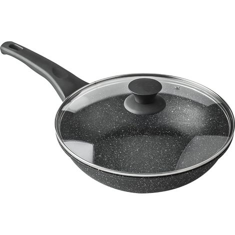 Wok aus Steinguss-Aluminium, schwarz, 28 cm (1/2)