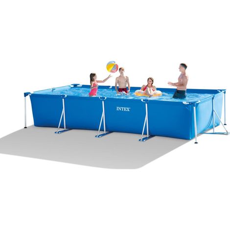 Intex 28273NP - Piscina Fuori Terra Rectangular Frame Rettangolare, 7127 L, Acciaio e PVC, Blu, 450x220x84 cm (1/9)