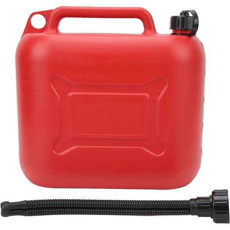 Benzinkanister 2,6 Gallonen (10 l) roter, flammhemmender ABS-Kraftstoffbehälter mit selbstentlüftendem Ausgießer für Rasenmäher