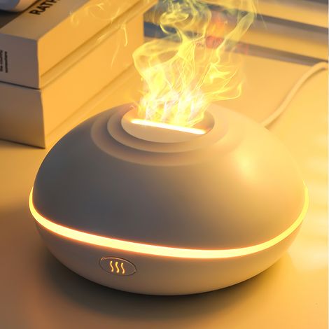 (Blanc) Lampe diffuseur d'huiles essentielles portable, 200 ml, avec humidificateur d'air et veilleuse colorée, interface USB. (1/5)