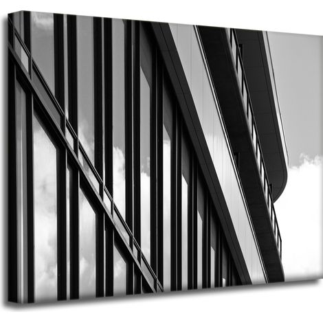 Lienzo impreso en blanco y negro. Construcción de 50x40 cm.