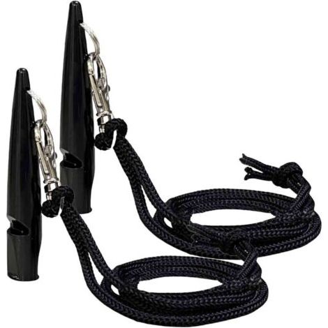 Pair Lot de 2 sifflets pour animaux avec cordelette de suspension - noir