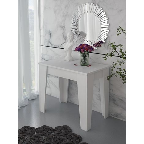 Consolle Allungabile Moderna Tavolo Estensibile Da 54 A 306 cm Con 6 Allunghe Ideale Per 14 posti Salvaspazio Guide In Metallo Design Per Soggiorno Salotto Cucina Ingresso Bianco (1/3)