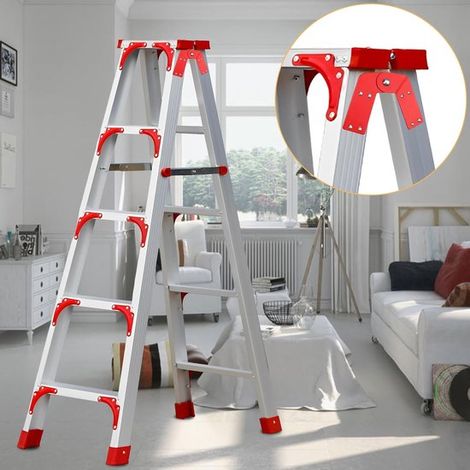 2 bisagras，para escaleras de ático，244,78,5 cm，Incluye 16 tornillos，Juego de repuesto para escalera plegable con estampado de espiga roja (1/4)