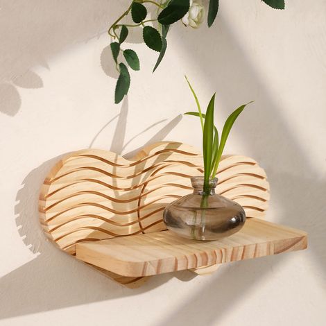 Mensole galleggianti - Organizzatore angolare per esposizione/contenitori - Mensola angolare a forma di cuore per montaggio a parete - per camera da letto - soggiorno - cucina (1/2)