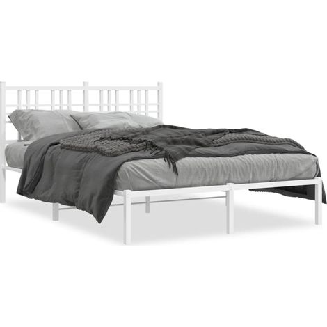 Maison Exclusive - Cadre de lit métal sans matelas et tête de lit blanc 120x190 cm