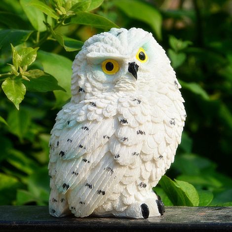Statue de jardin en résine en forme de hibou, sculpture extérieure, décoration pour pelouse et jardin. (1/5)