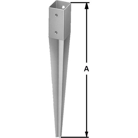 Base per palo, manicotto a pressione 71x71x750mm, spessore 1,8mm, POLLMANN, per pali x1 pz. (1/2)