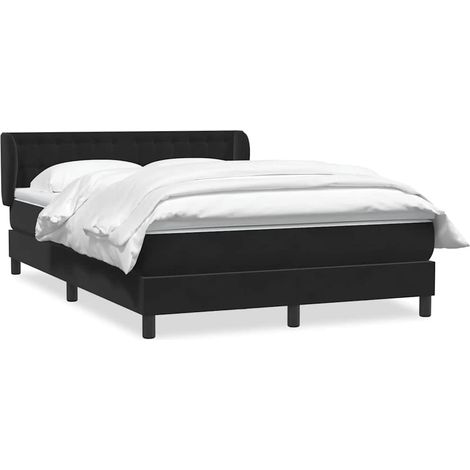 Maison Exclusive - Giroletto a Molle con Materasso Nero 160x210 cm in Velluto