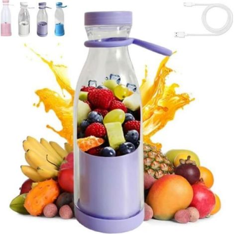 Mixeur Portable - 40 W - 18000 Tr/Min - Capacité 420 Ml - Sans Fil Rechargeable - Pour Smoothies Et Milkshakes - 1 Pièce (1/5)