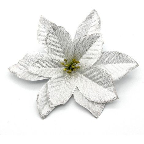 Lot de 24 fleurs de Noël 15 cm, décoration pour sapin de Noël (1/5)
