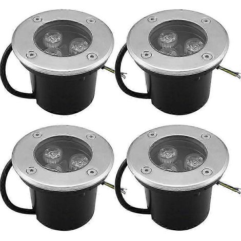 Spot encastré LED extérieur Dww-4 pièces - Blanc chaud, 3 W, IP65, spot encastré rond, éclairage 270 lumens pour terrasse, jardin, allée, cour, garage, 220 V AC85- (1/4)