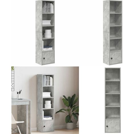 vidaXL Bibliothèque gris béton 31x24x127 cm bois d'ingénierie (1/5)
